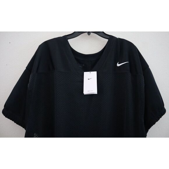 Nike DJ5778-010 Men's Sz 2XL Black/White Dri-FIT Mesh Practice Football Jersey - Picture 6 of 7
